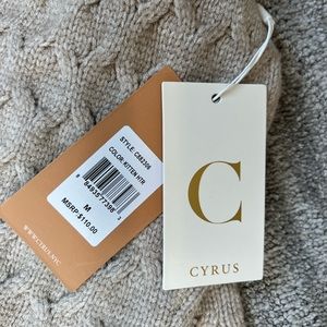 NWT Cyrus cableknit sweater size M medium